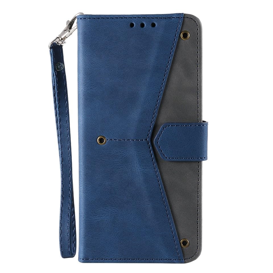 Étui portefeuille en cuir iPhone 15 Pro bleu, la protection idéale pour vos sorties