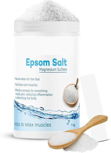 Epsom Salt for Foot Pain Relief and Relaxation, Eucalyptus Scented, 1kg