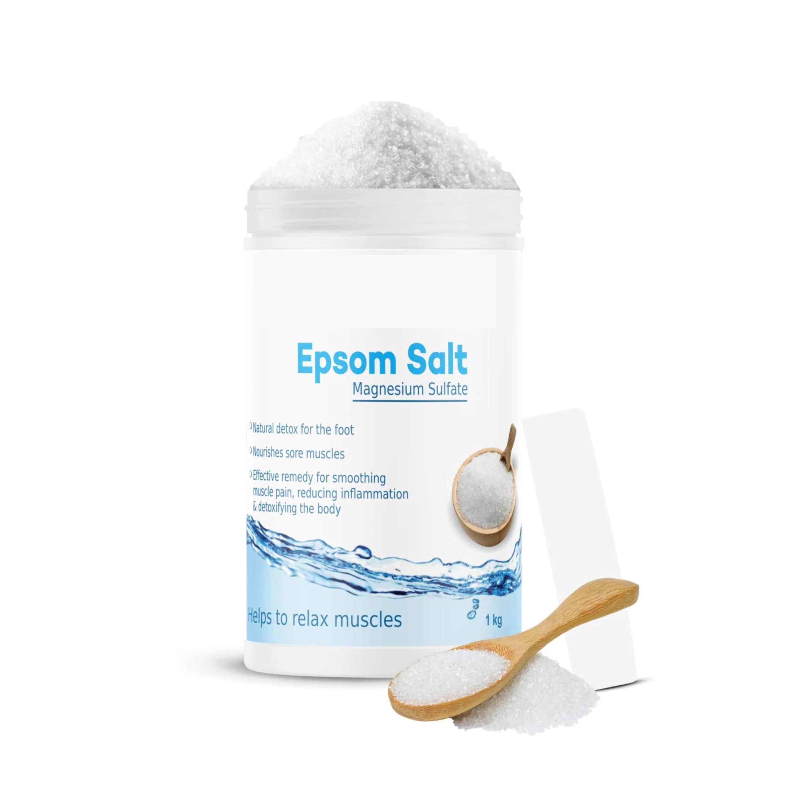 Epsom Salt for Foot Pain Relief and Relaxation, Eucalyptus Scented, 1kg