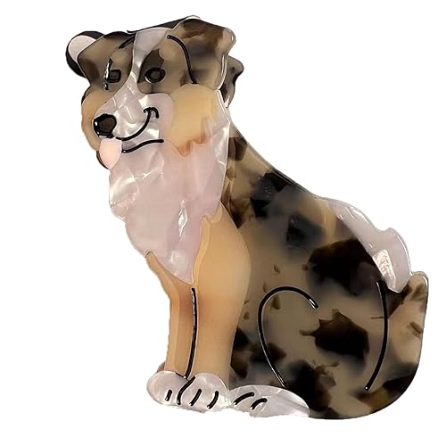 Pinzas de garra de perro de pastor australiano, pinzas de pelo de perro, pinzas de mandíbula de pelo con forma de animal, pinzas de pelo de acetato,