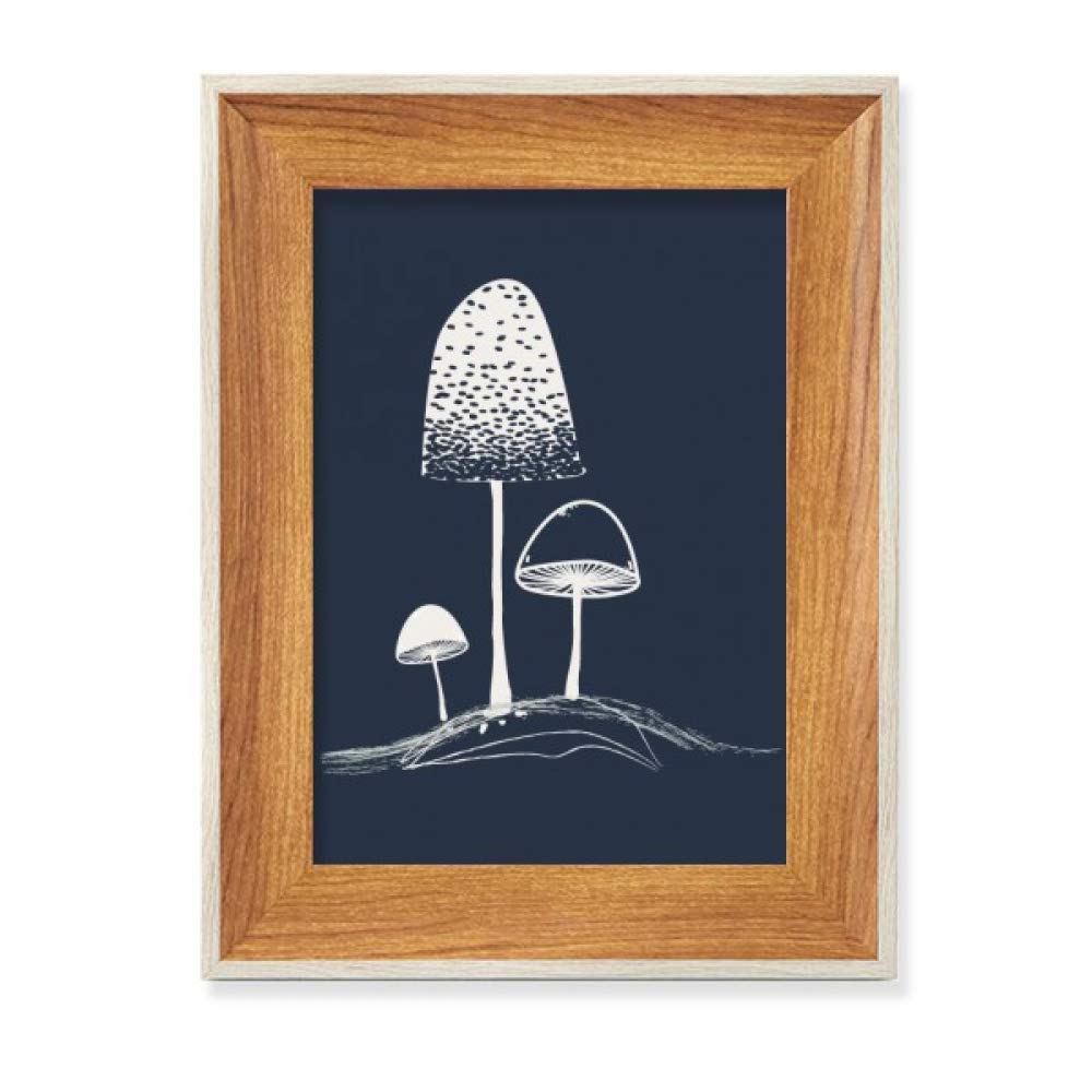 Cadre photo bois d'art peinture champignon illustration BD de prestige