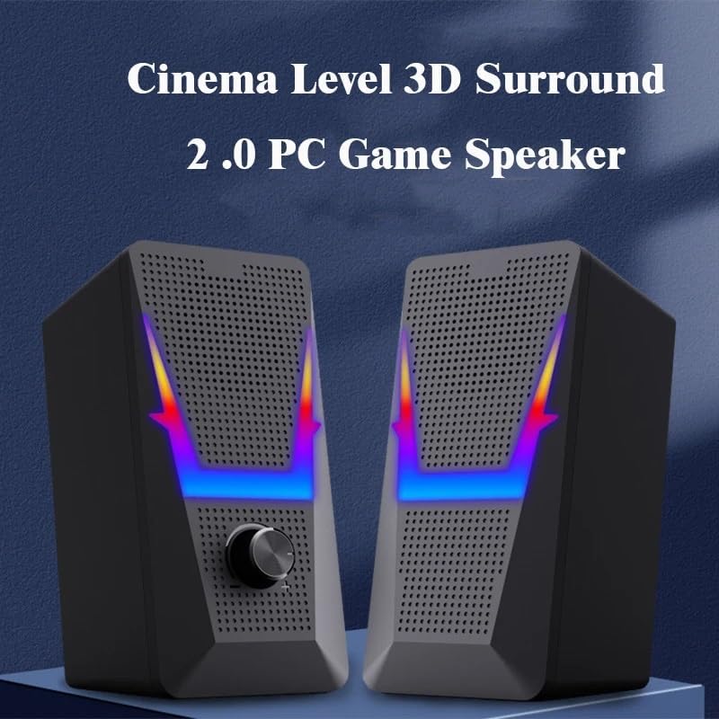 2.0 Stereo Surround Music RGB Gaming Speakers Sound Bar for Computer Desktop PC Loudspeakers image 5