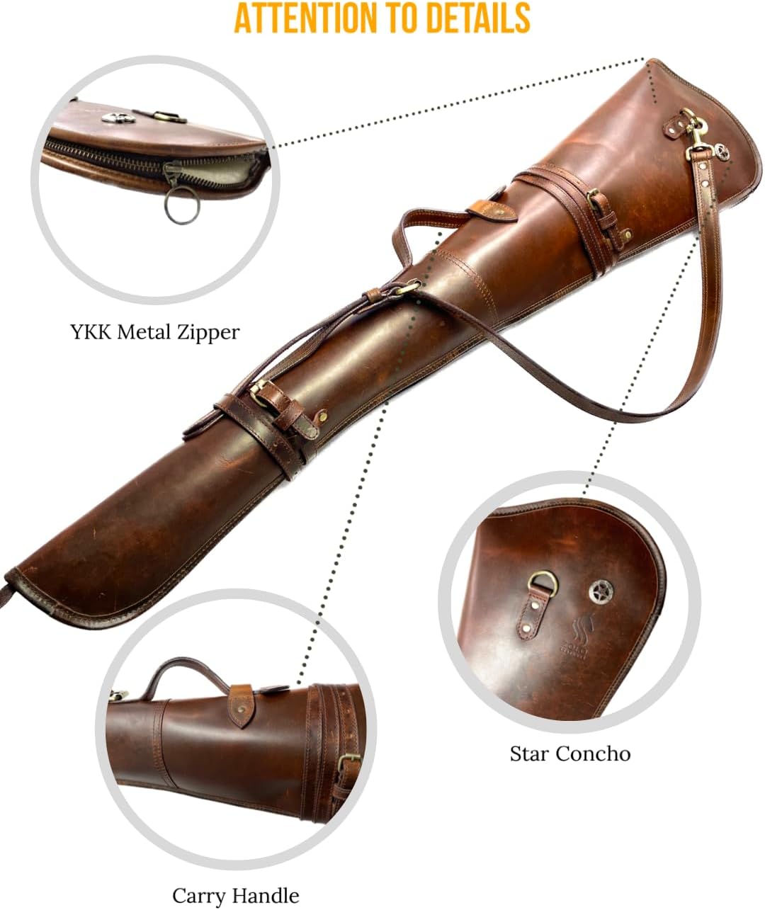 43-Inch Leather Rifle Scabbard – Durable, Secure Storage for Rifles, Shotguns, and Firearms – Protective Case for Hunting & Outdoor Gear