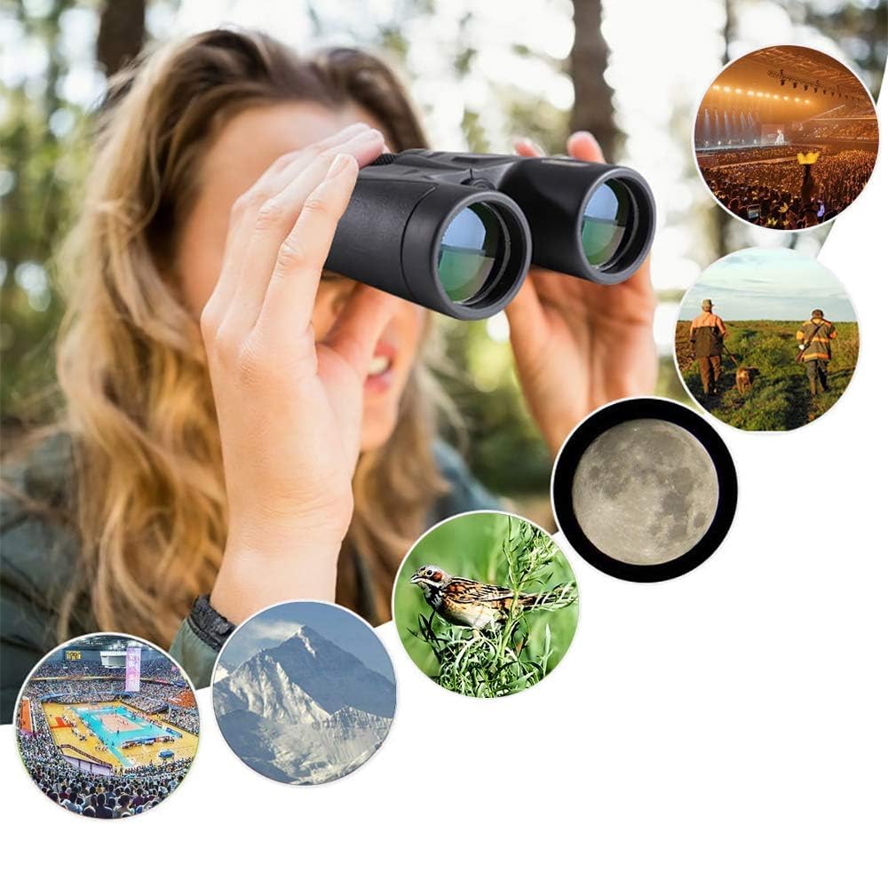 Binocolo professionale 10x42, compatto, impermeabile, visione notturna bassa per osservazione degli uccelli, caccia, concerti, viaggi