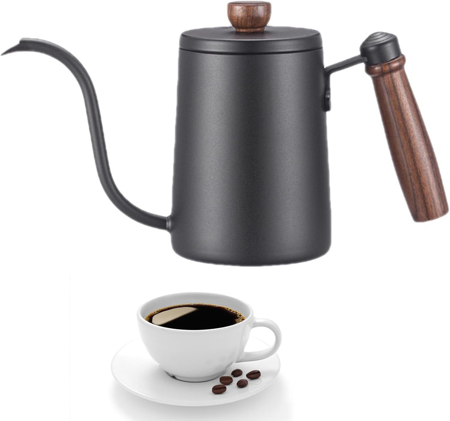 Fockety Hand Drip Coffee Kettle pouring water into a coffee cup