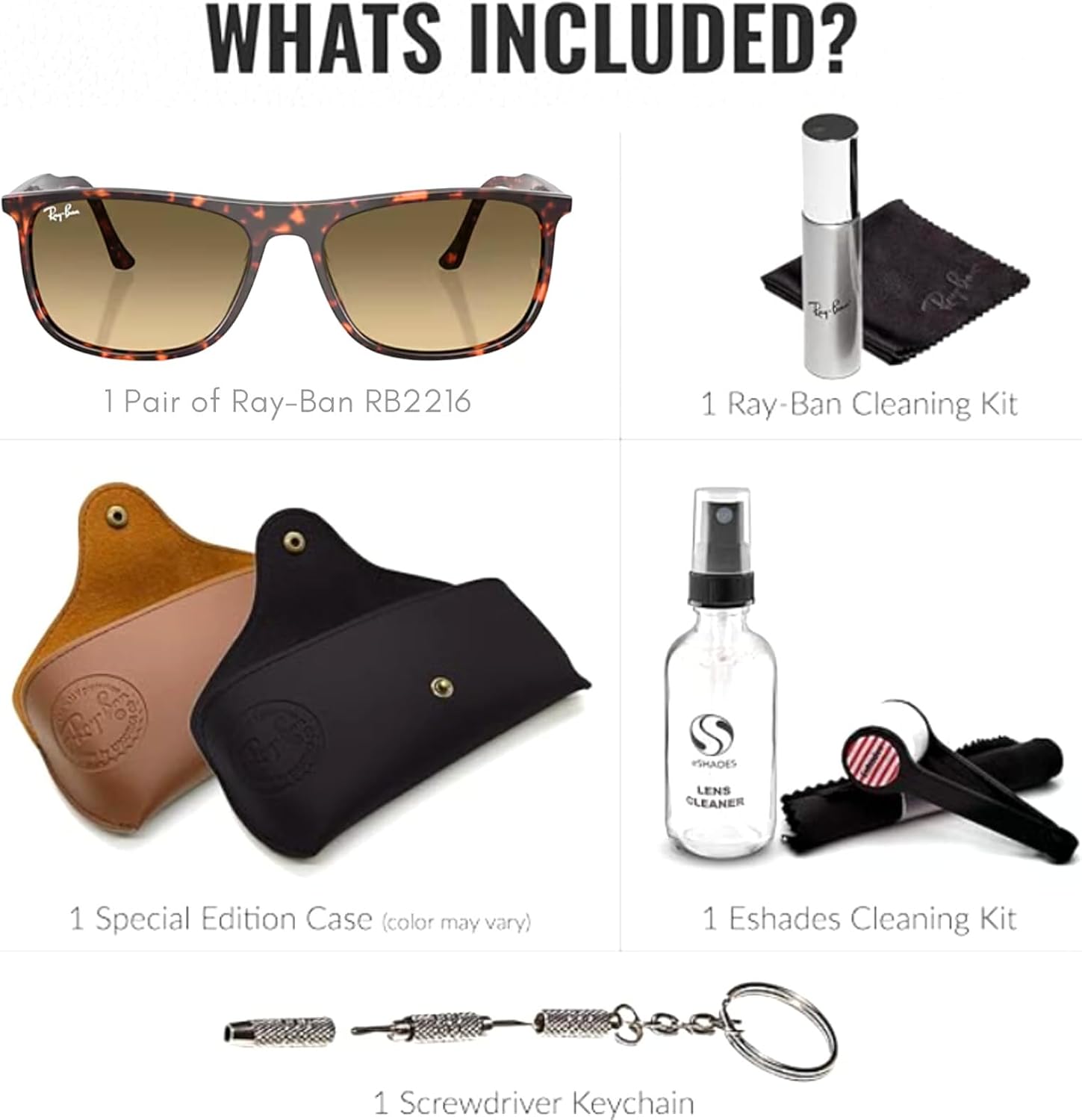 Ray-Ban RB2216 Rectangle Shaped Sunglasses for Men & Women with Official RAYBAN Eyewear Kit