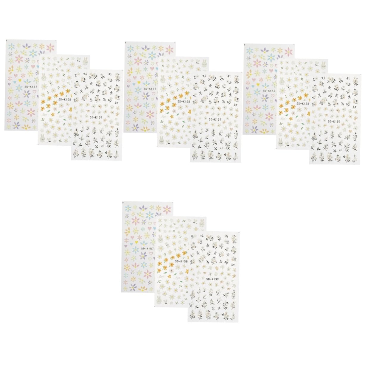 Healeved 12pezzi Nail Art Stickers Adesivi Per Unghie Decorativi Facili Applicare Adatti Per Manicure Design Decorazioni Per Unghie