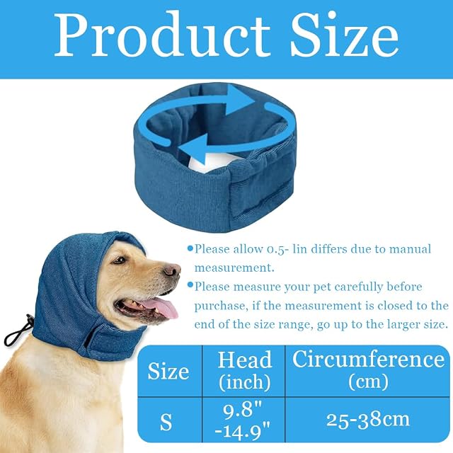 Foto 2 de 7 de XFSRG Orejeras Perros Antiruido Capucha Ajustable Protectores de Oídos para Perro Snood Redecilla Protectora…