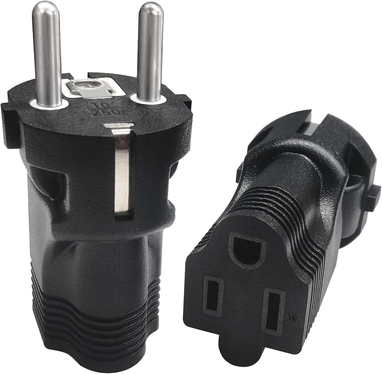 Type E/F Germany European Travel Adapter, Yinleader International Power Plug with 2 Outlet,US to Most of Europe EU German Russia French Norway Iceland Greece Korea Spain (2 Pack)