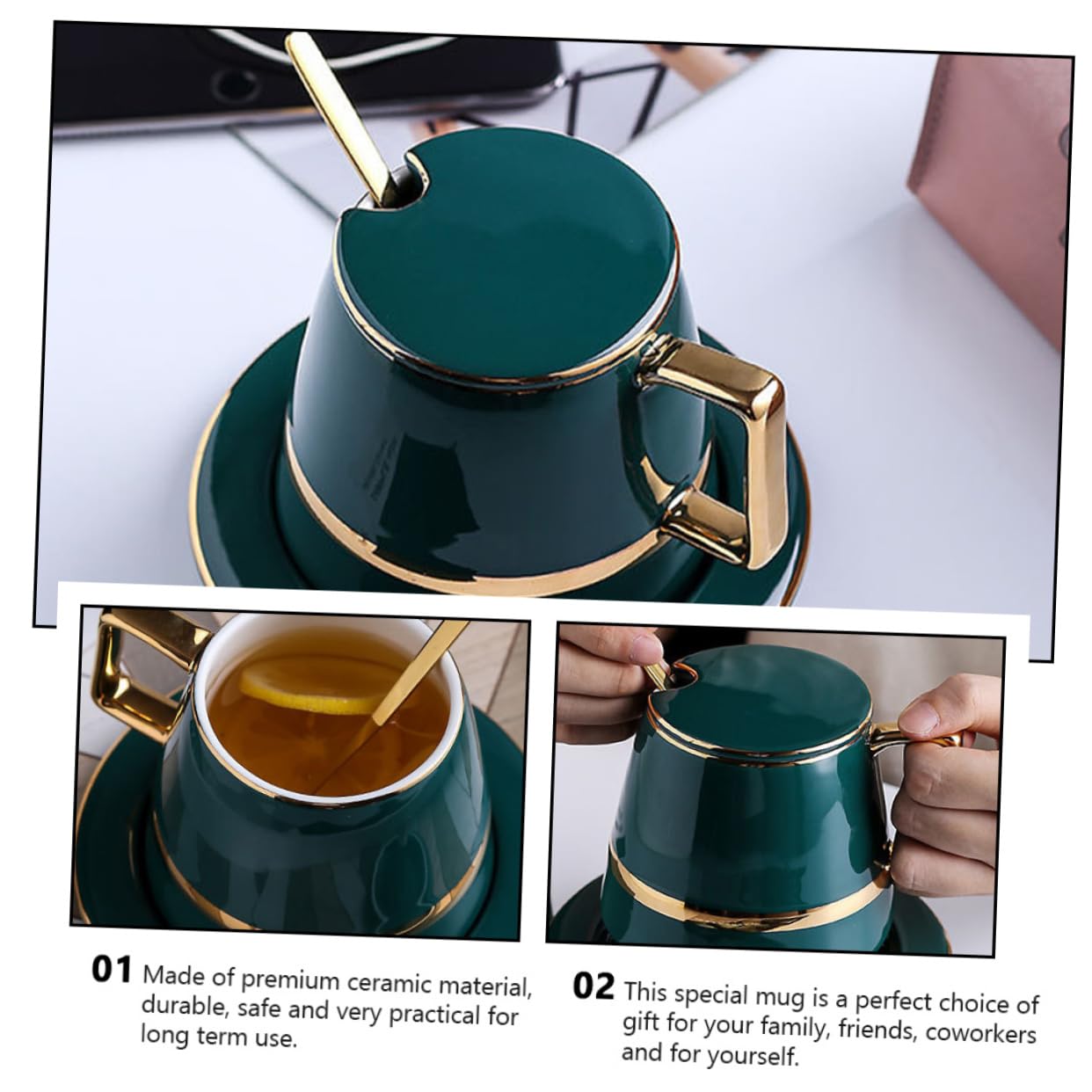 MAGICLULU Kaffeetassen Stil mit Satz Keramik Europäischen Untertasse im Zarter Keramikbecher aus Vielseitiger Kaffeebecher für Zuhause und Büro