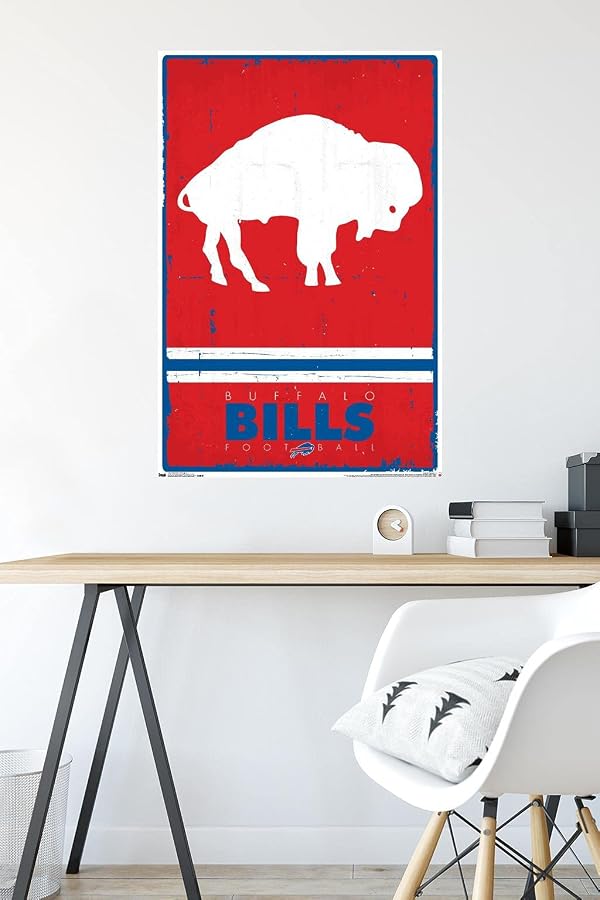 Trends International Buffalo Bills-Retro Logo Premium Wall Poster, 22.375" x 34" by Trends International - Used condition - Image 4