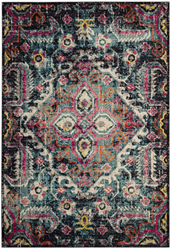 Tapete Safavieh Monaco 8 x 10 ft Boho Chic Azul y Fucsia miniatura 3