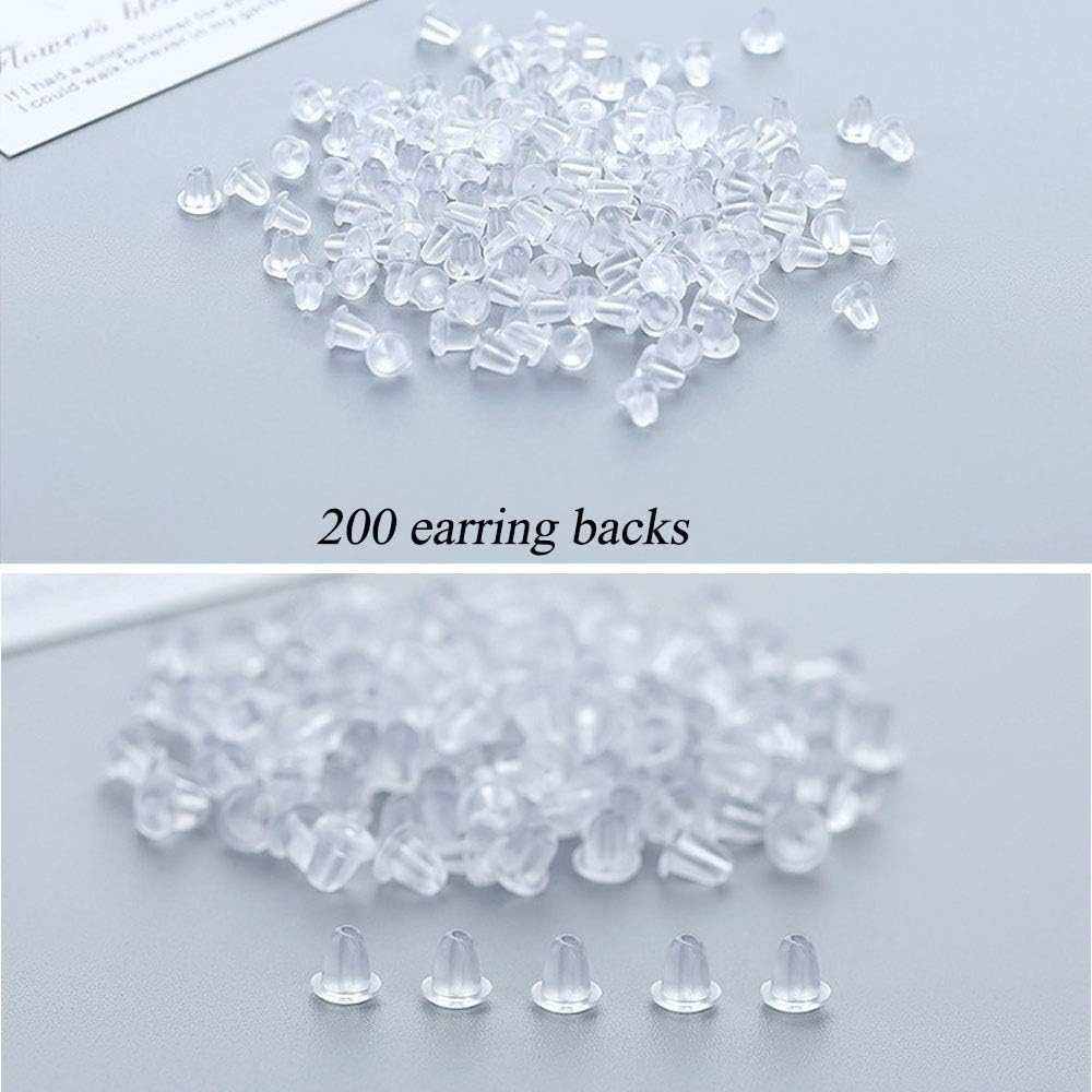 Earring Display Cards Set Baffo 100 Pcs Earring Holder Cards with 200 Earring Backs and 100 Self- Adhesive Bags for Earrings and Necklace Display Cards Kraft Color 3.5x2.4 Inch