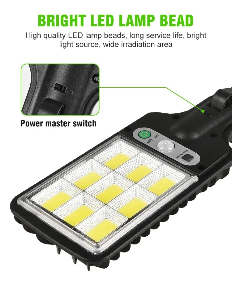 kh Solar Street Lights Outdoor Solar Lamp Motion Sensor With 3 Light Mode Waterproof Motion Sensor Security Lighting Solar Lights (Street 5 Watt)(Plastic)
