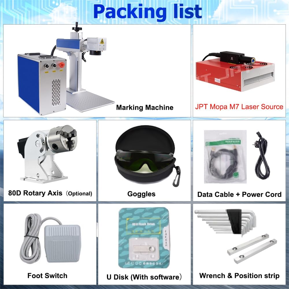Packing List of Oabduz Laser Marking Machine
