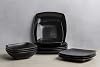 Creative Tops Raven Stoneware Square Dinner Set, Ceramic, Black, 12 Piece