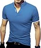 LOGEEYAR Mens Fashion Polo Henley Shirts Short/Long Sleeve Casual T-Shirts Slim Fit Cotton Polo Shirts for Men