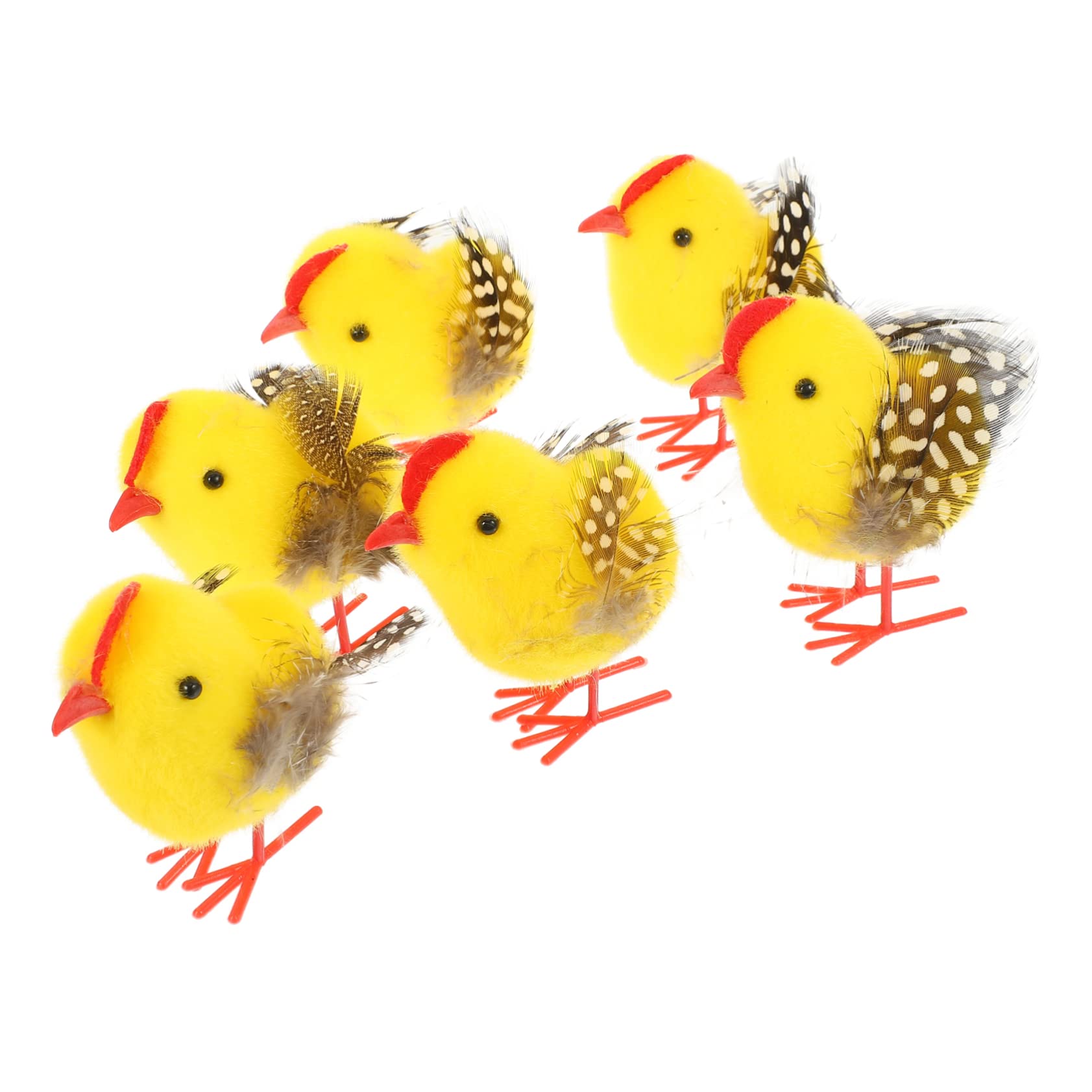 ABOOFAN 30 Pz piccolo ornamento di pollo giallo pulcini pasquali ripieni roba animale Home decor scrivanie ostacolare animali imbalsamati decorazione dei pulcini di pasqua pulcino pasquale