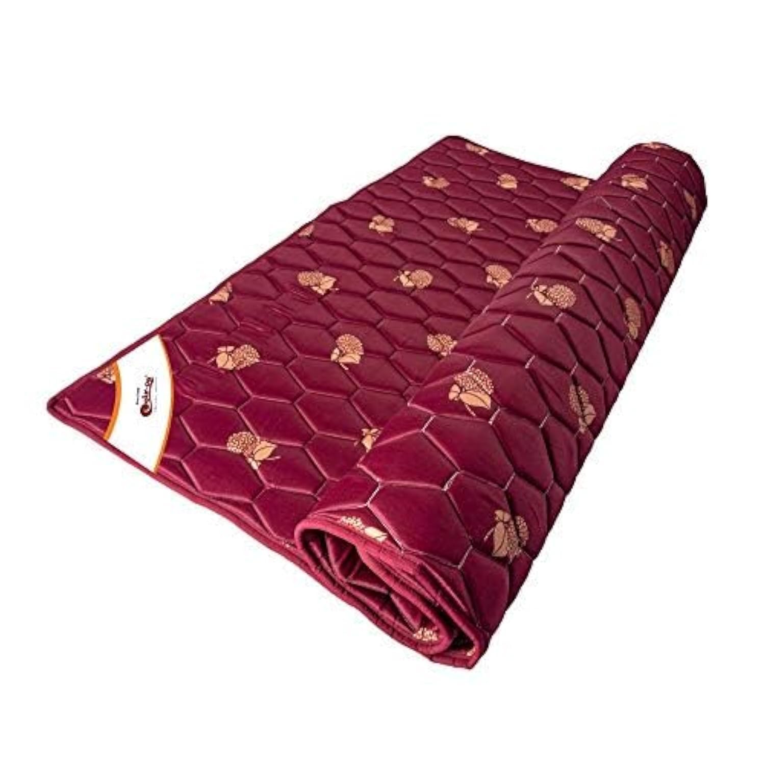 Coir-on Slim Foldable PU Foam 1 Inch Single Size Mattress (72X36X1 Inches,Maroon)