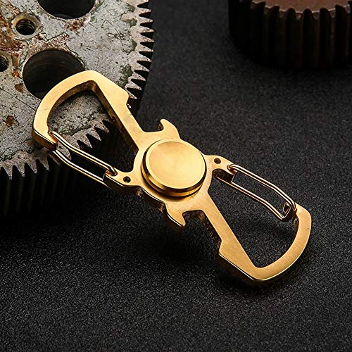 Preisvergleich Produktbild Keychain, Multifunktionsedelstahl-Gyro-Auto Keychain Fingertip Druckentlastung, geeignet for den täglichen Haushalt / Outdoor-Reisen / Business-Geschenke (Color : Gold)