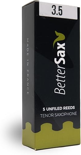 Miniatura 10 de BetterSax Cañas de saxofón tenor, fuerza 2.5 (paquete de 5), ideal para jazz, sesiones de práctica, ensayos y actuaciones en vivo, calidad duradera