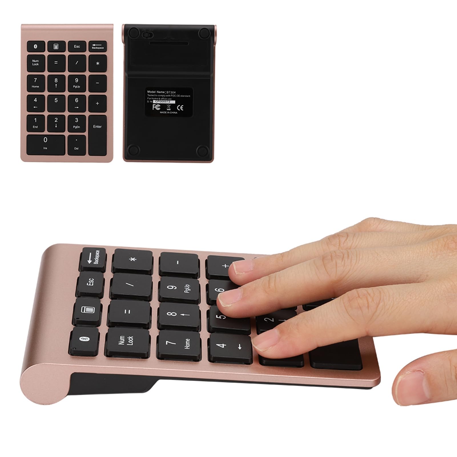 Clavier Numérique Ultra Fin Design 5.0, 22 Touches pour Mac OS (Or Rose)