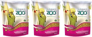3 Ração Extrusada Megazoo Para Calopsita E Periquito Pm13 350g