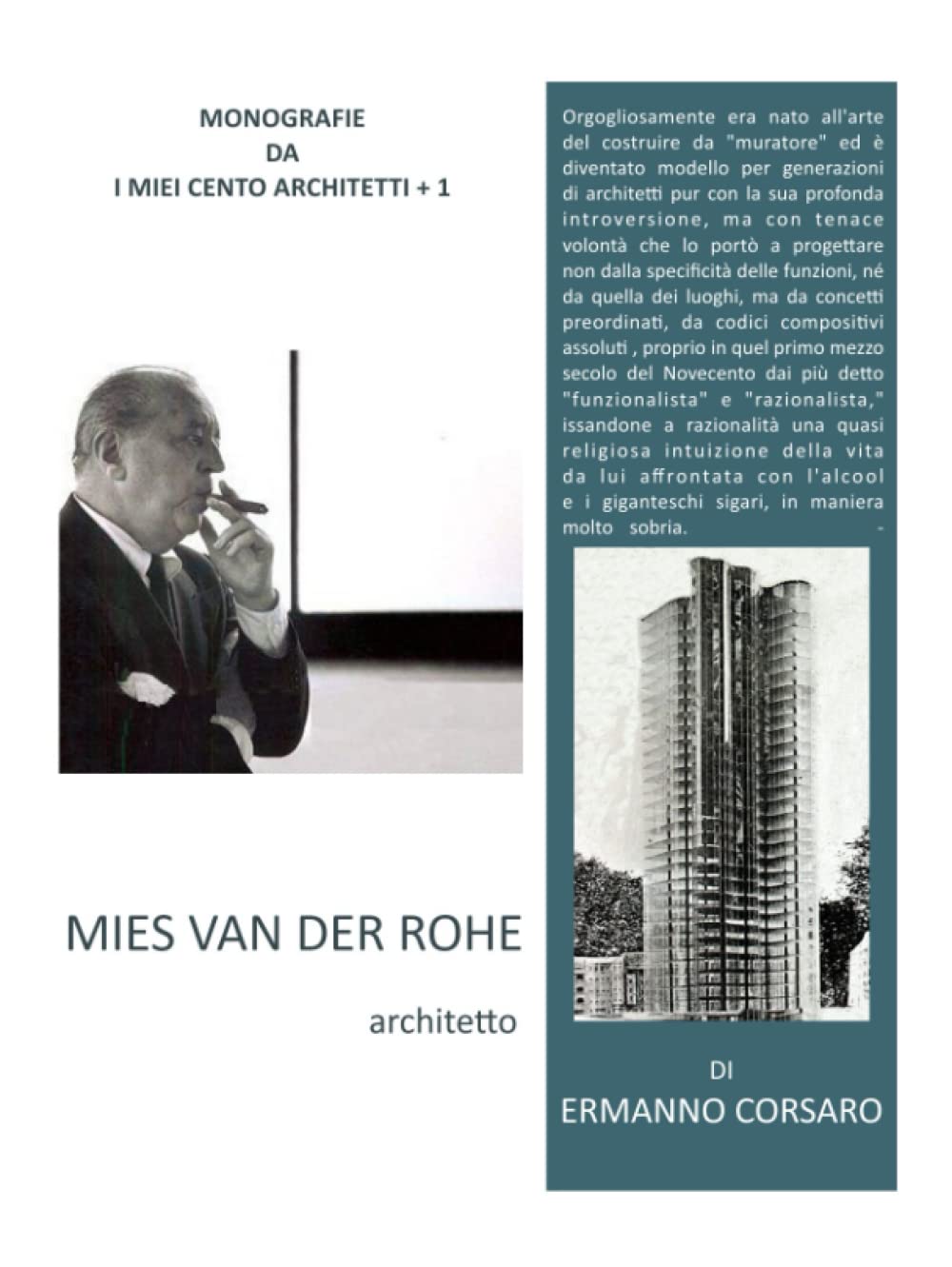 MIES VAN DER ROHE architetto monographie livre architecture minimaliste italien