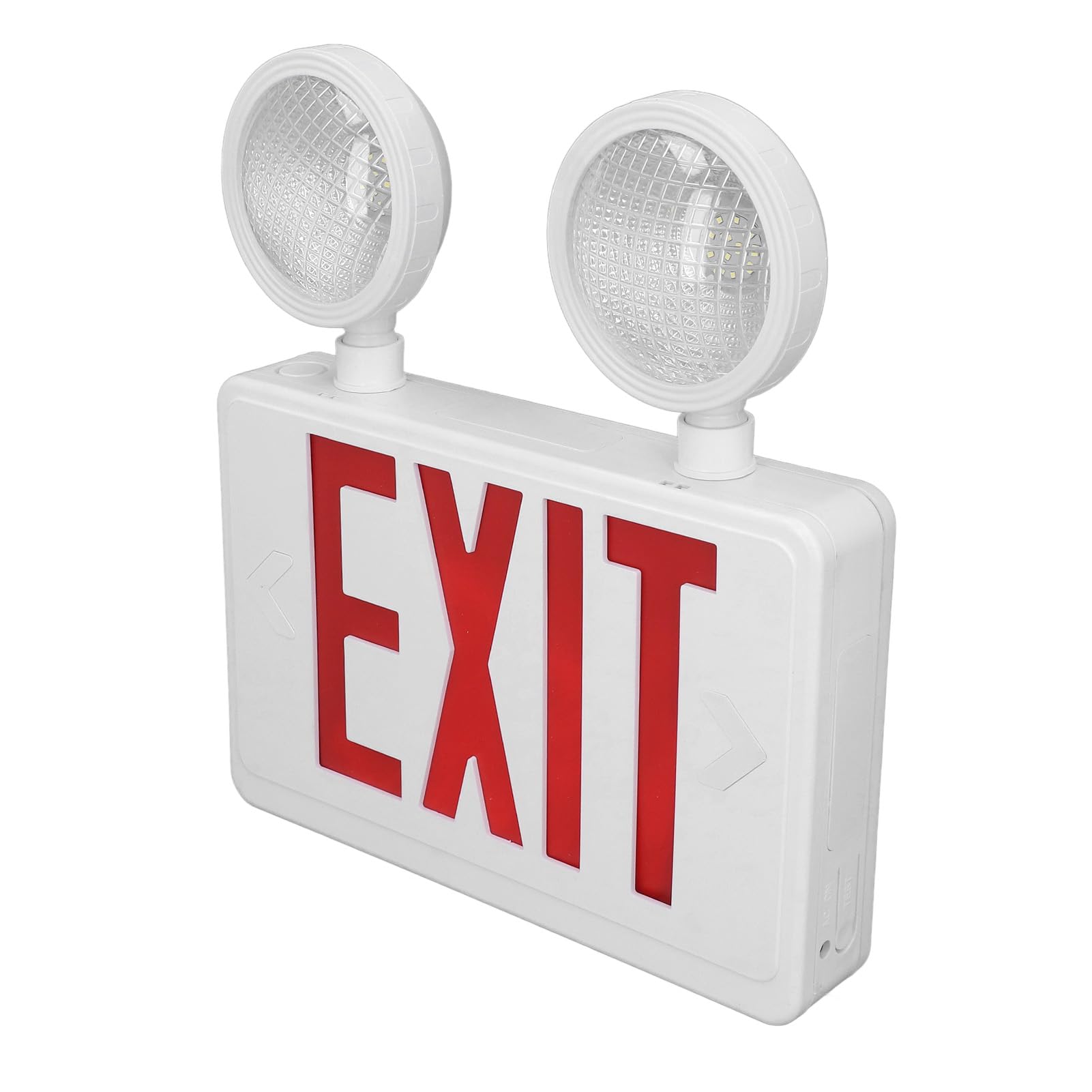 EMUKOEP Luz de Salida de Emergencia LED, Señal de Salida Roja de Luz de Emergencia de Doble Cabezal a Prueba de Agua IP65 para Edificios de Oficinas, Escuelas, Iglesias