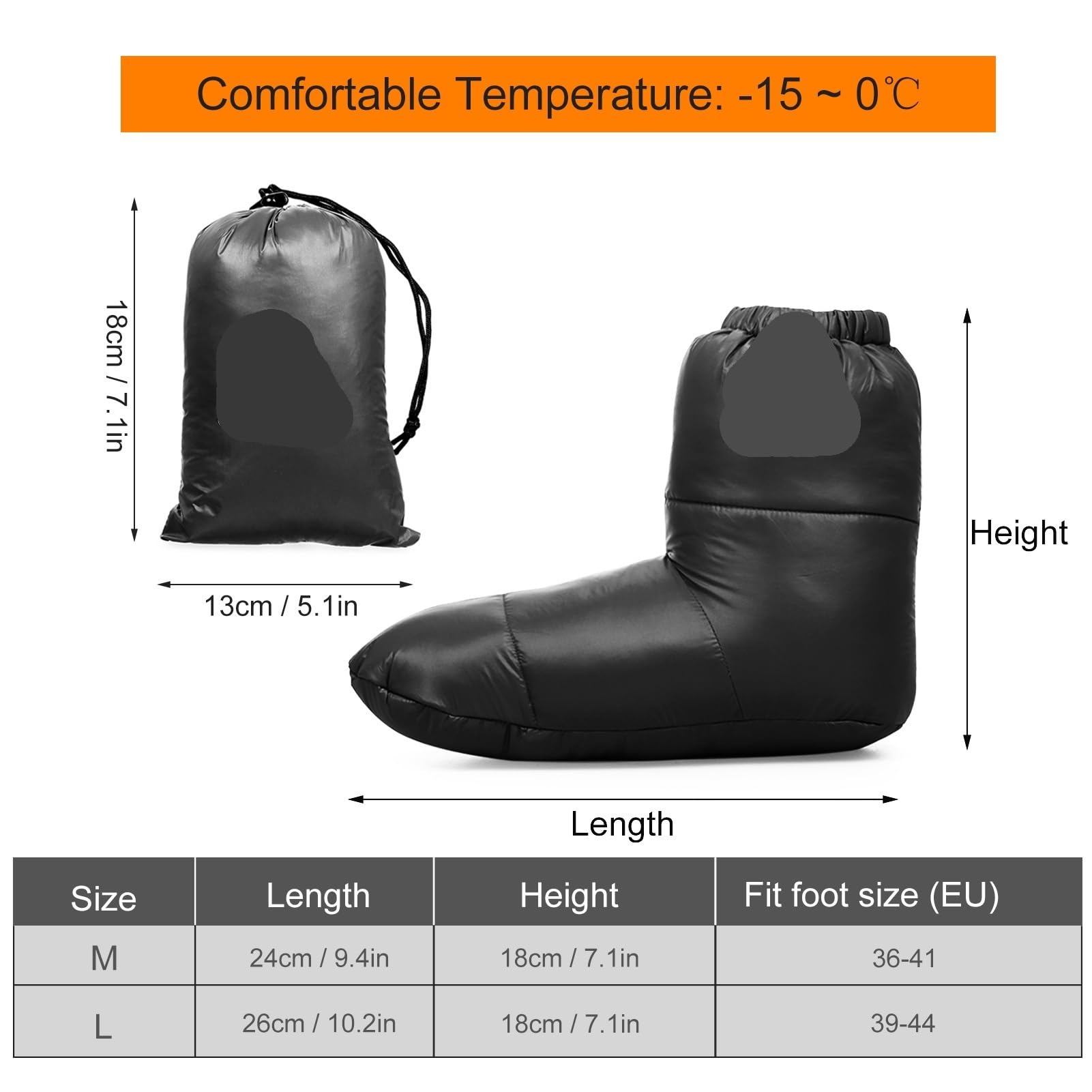 Winter Warme Ente Unten Hausschuhe Booties Stiefel Hause Outdoor Camping Schuhe Abdeckung Fuß Socken for Schlafsack Zelt FüR Camping Skifahren