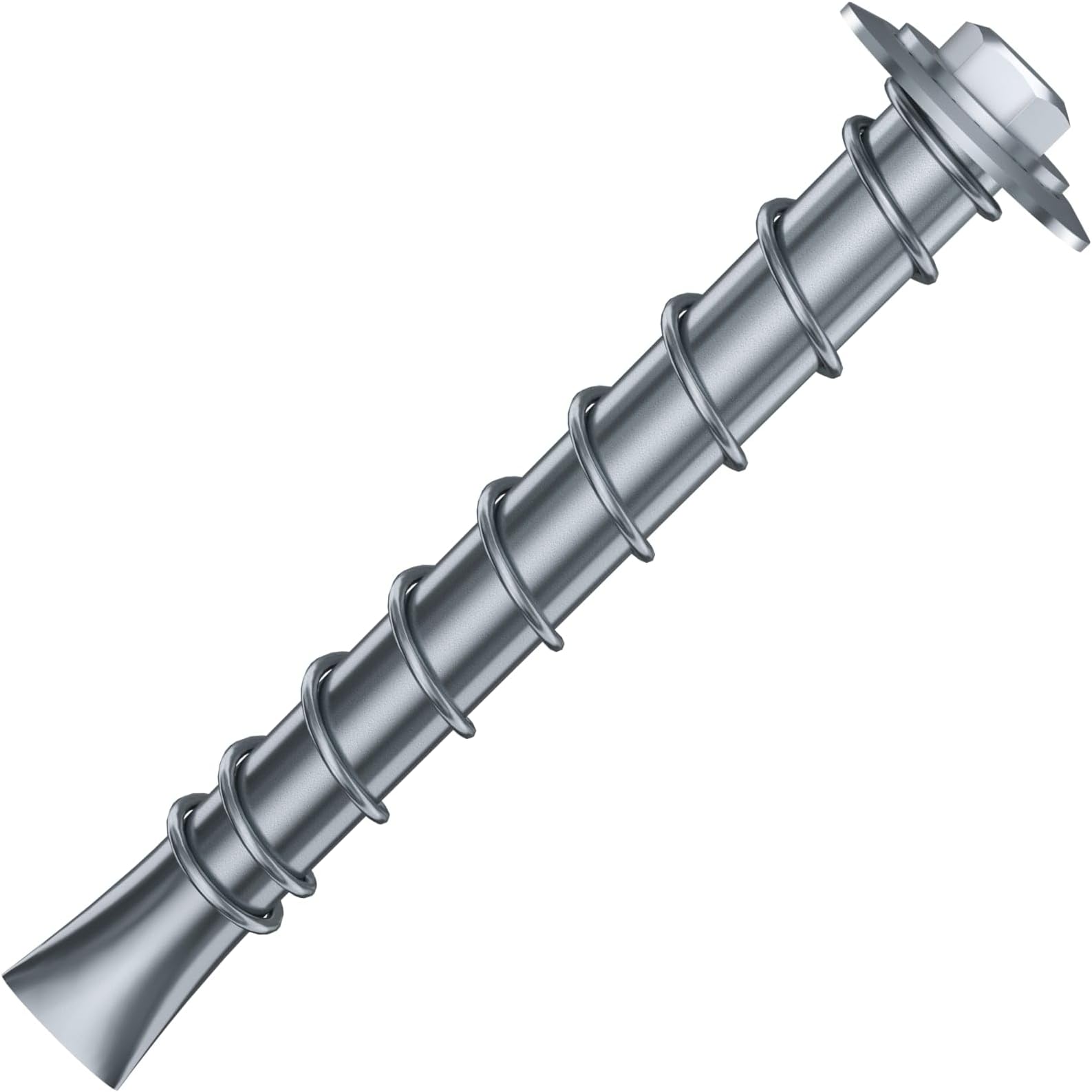 SP10-38 Zinc-Plated Asphalt Anchor (5/8" x 6") - with 1" Hex Bolt & Washer - Chemical Anchors - for Installation of Sheds, Carports, Bike Racks, & More - 1500 lb Pull Rated - 6 PK