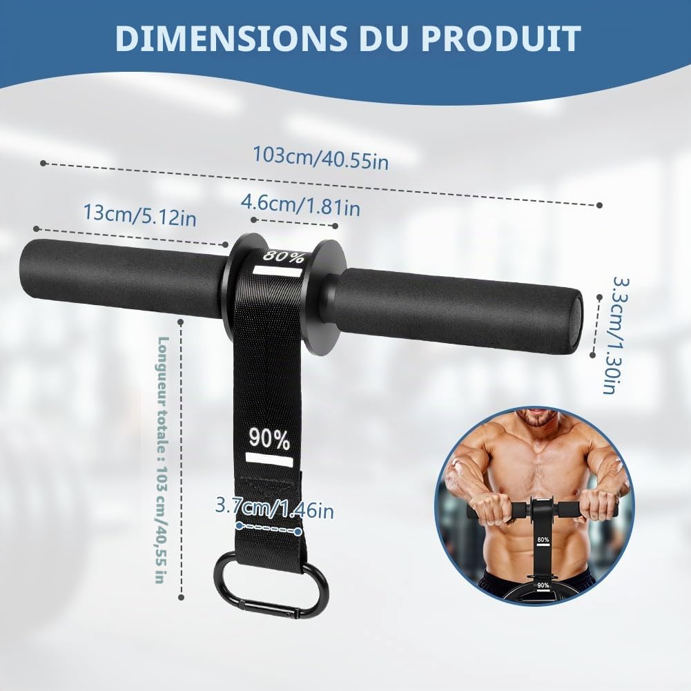 Rouleau de Poignet Musculation, Entraîneur pour Muscler Avant Bras, Poignet Rouleau Formateur Forearm, Strength Training Equipment Grip Musculation à Domicile, en Salle de Sport ou en Extérieur
