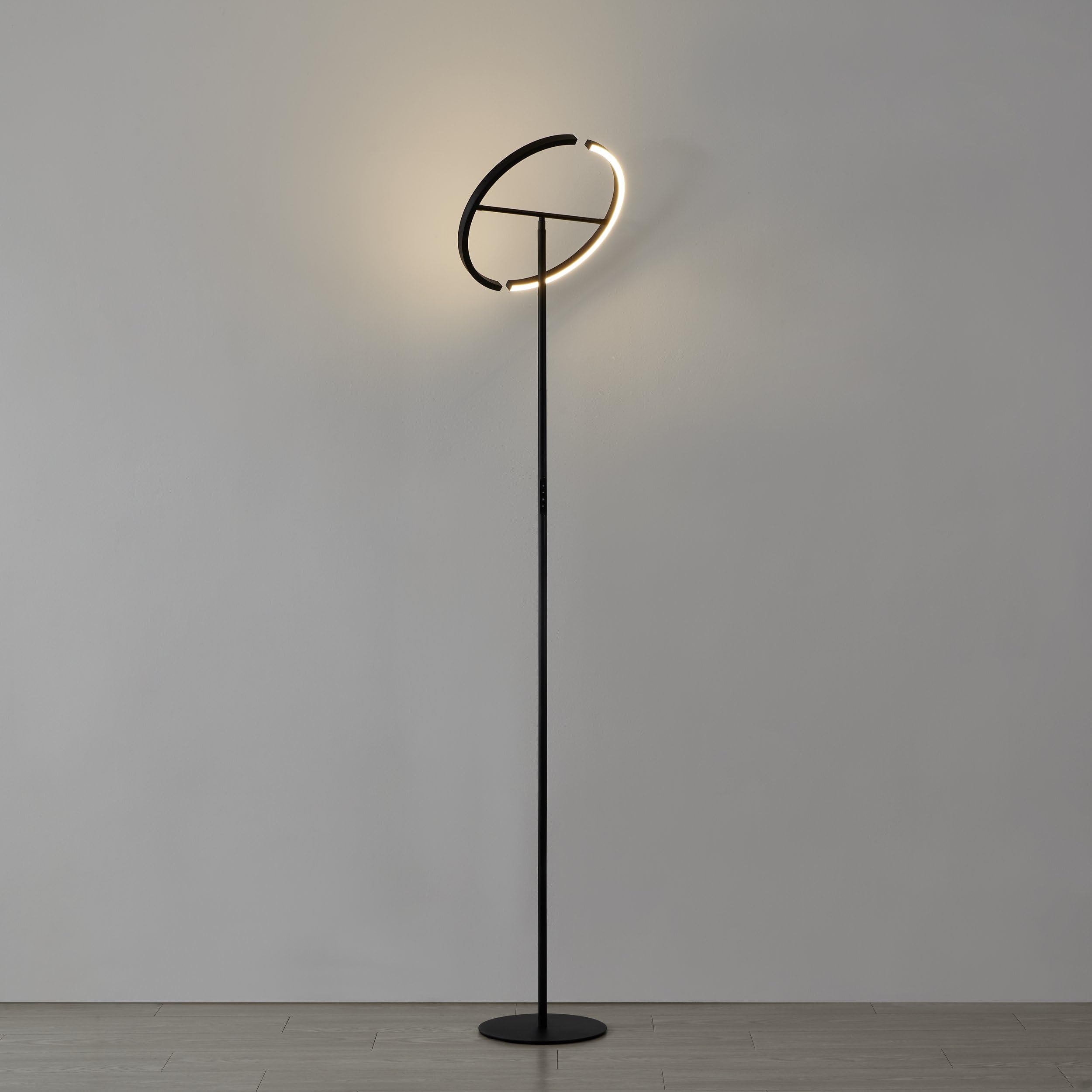 EGLO LED Stehlampe Castelpoto, Lampe Wohnzimmer touch dimmbar | schwenkbare Standleuchte, Leselampe aus Stahl in Schwarz, warmweiß, 180 cm