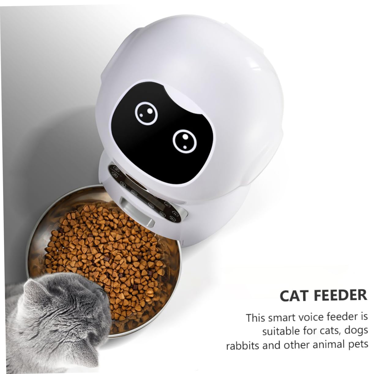 FOMIYES Comedero Automático Diseño de Goma Flexible con Temporizador Digital para Gatos y Alimentación Programable Capacidad 3.5l para Uso Doméstico