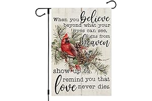 CROWNED BEAUTY Winter Cardinal Garden Flag