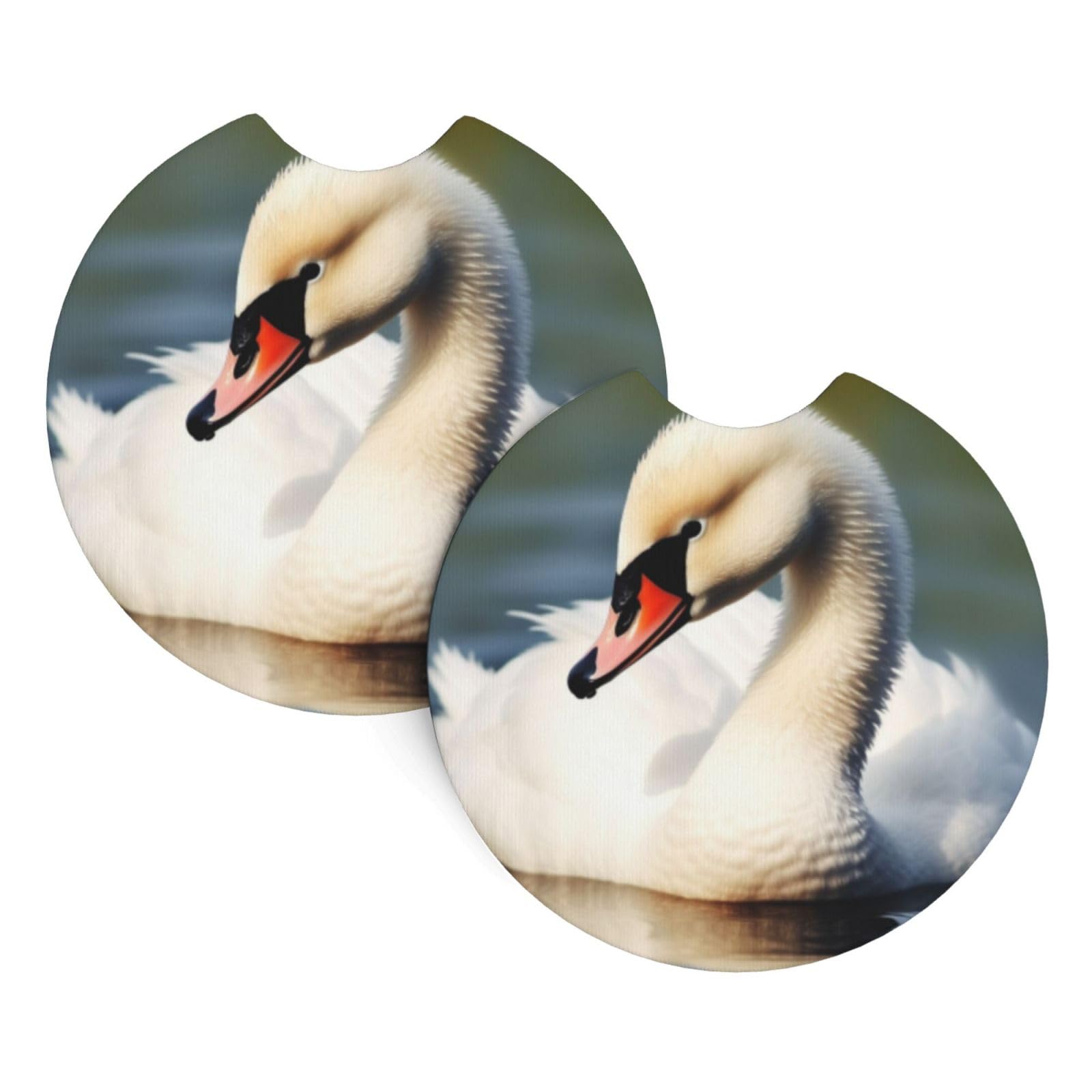 2 Pack Car Cup Holder Coasters 2.7 Inch Universal Anti-Slip Shockproof Car Cup Holder Insert Cute little swan Car Coasters Drink Coasters Cup Holder Coasters for Car Accessories