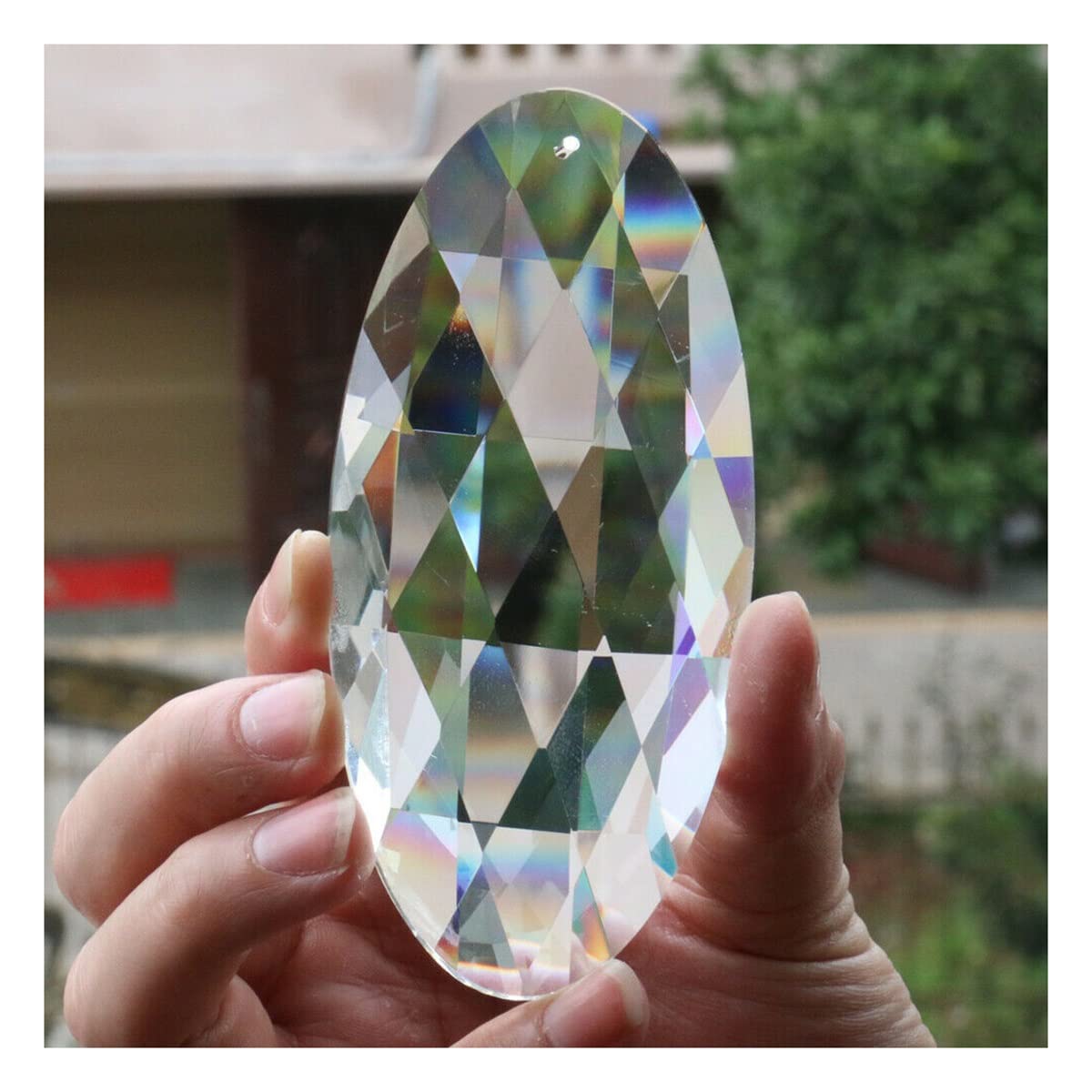 Chandelier Crystal Prisms Pendants 2PCS 120mm Clear Oval Crystal Prism Hanging Drop Shinning Photo Prop Crystals Lighting Lamp Replacement Parts