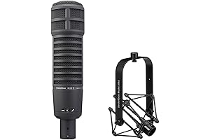 RE20 Broadcast Announcer Microphone (Black) Bundle with Electro-Voice 309A Mic Shockmount
