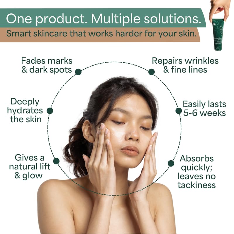 Image of Overnight Repair Night Cream | 0.1% Retinol | Repairs Wrinkles & Fine Lines | Fades Marks & Dark Spots | Safest Form Of Retinol, NanoWhite, Kojic Acid, Collagen Peptides | All Skin Types | Formulated With Dermatologists | 50g