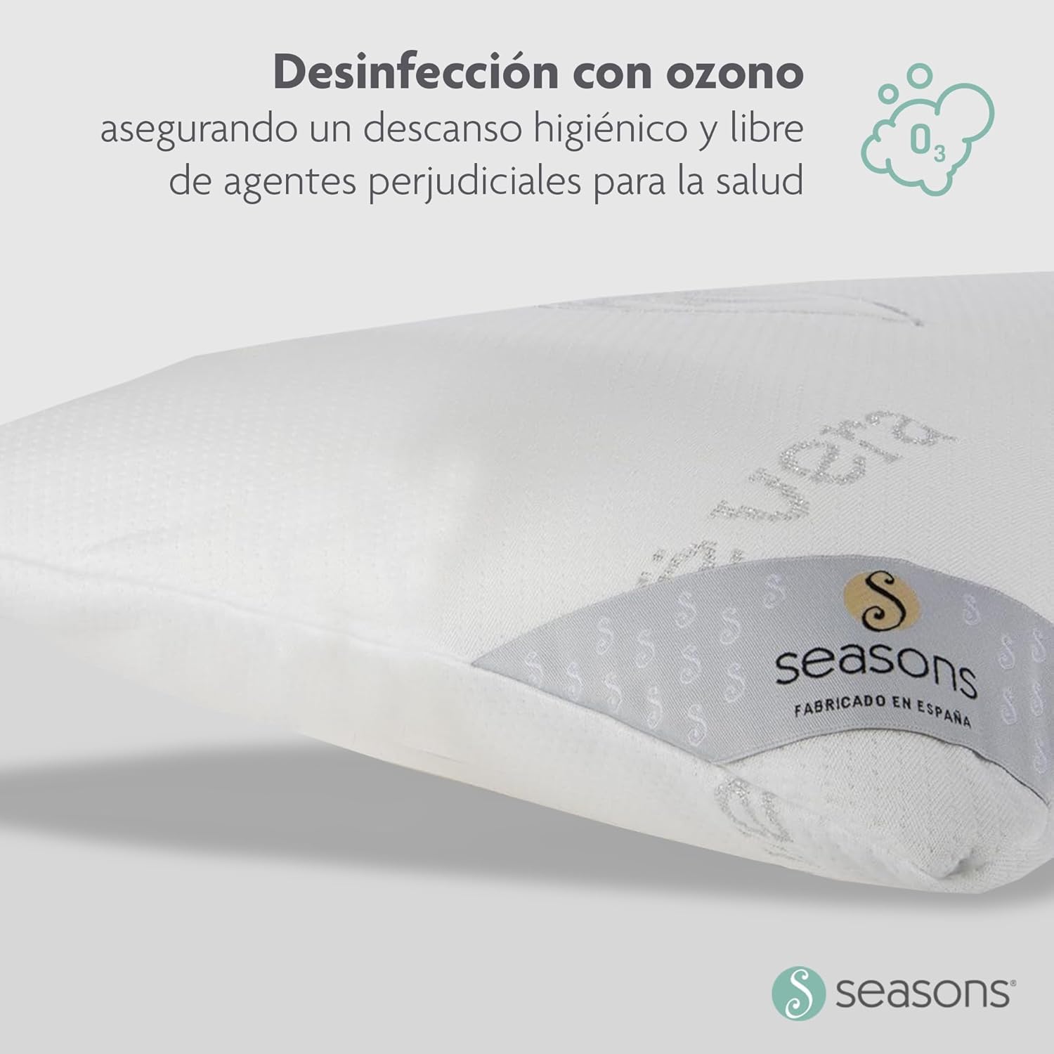Seasons CAMAPOLIS- Pack 2 Almohada Viscoelástica Tempoconfort -Transpirable con Canales de Aireación Funda Exterior con Propiedades Terapéuticas del Aloe Vera (70cm)