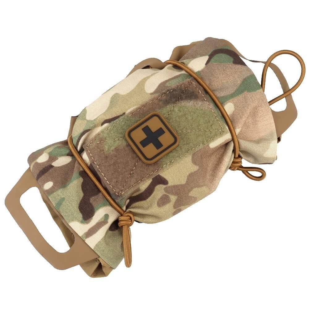 Bolsa Táctica Micro Med De Dos Piezas: Rollo Primeros Auxilios Despliegue Rápido con Portador MOLLE