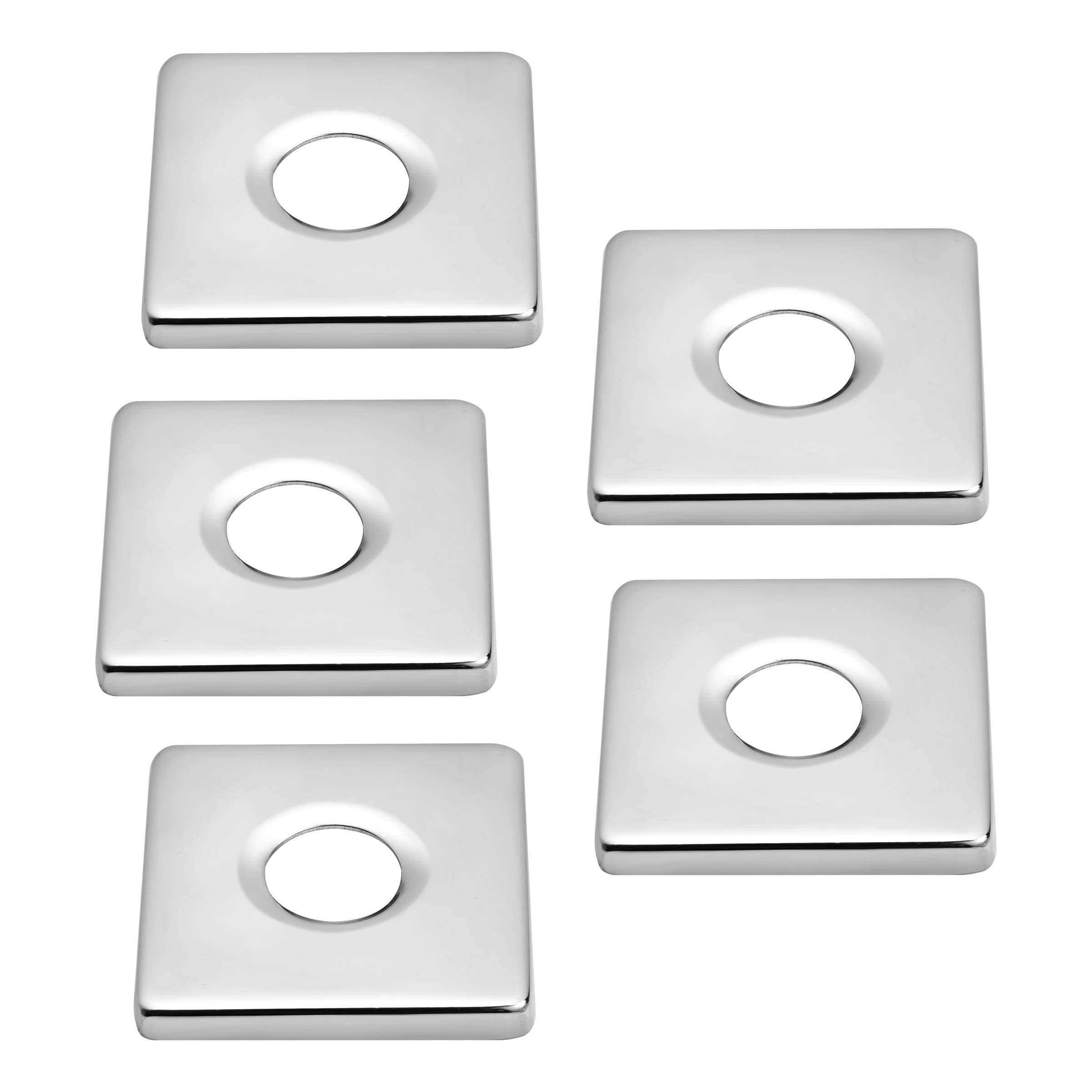 Ruhe® Wall Flange| Premium Stainless Steel Square Wall Plate for Kitchen Faucets & Bathroom Taps| Chrome Plated Wall Flange| Pack of 5 (B08ZYS21T9) Amazon Price History, Amazon Price Tracker