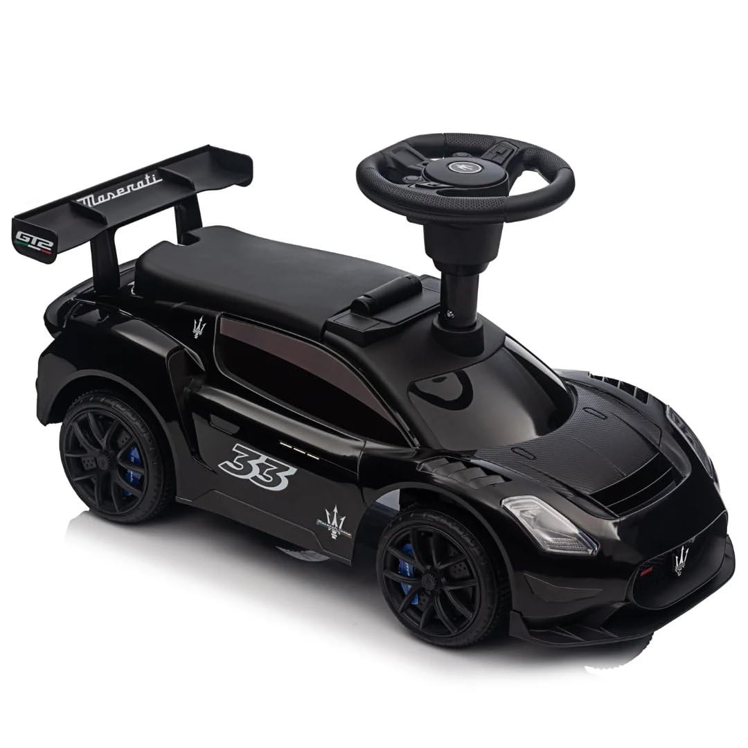 Maserati GT2 Toboggan 1-3 ans avec klaxon pour garçons et filles Noir