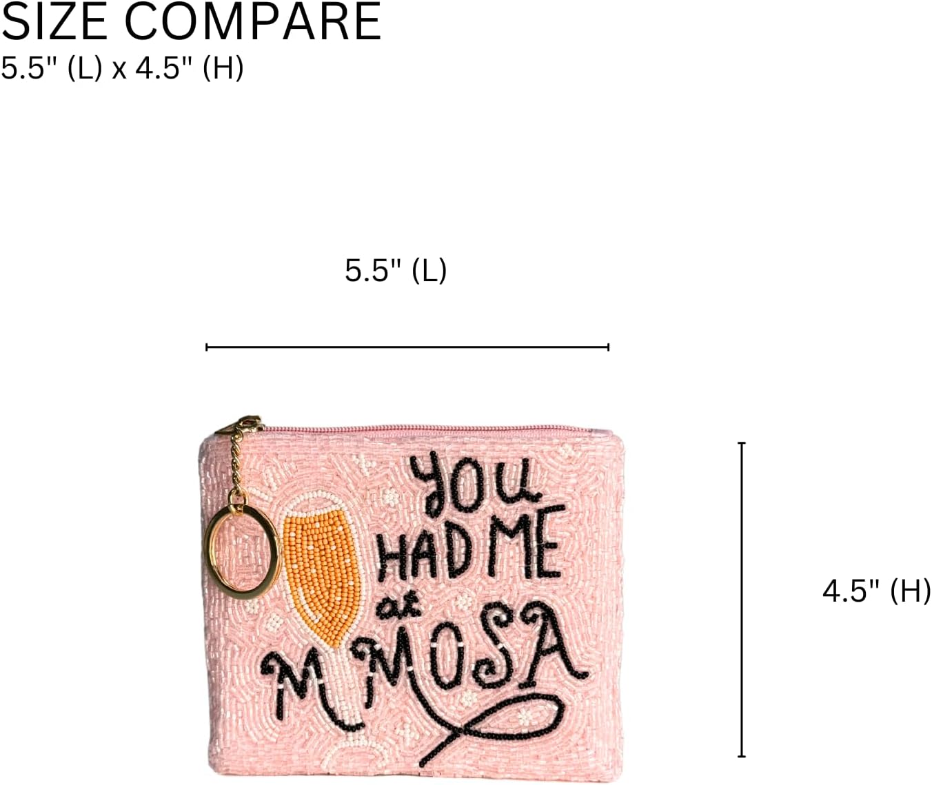 Ricki Beaded Coin Pouch for Women Small Zipper Wallet Purse Card Holder with Key Ring (Nutcracker)