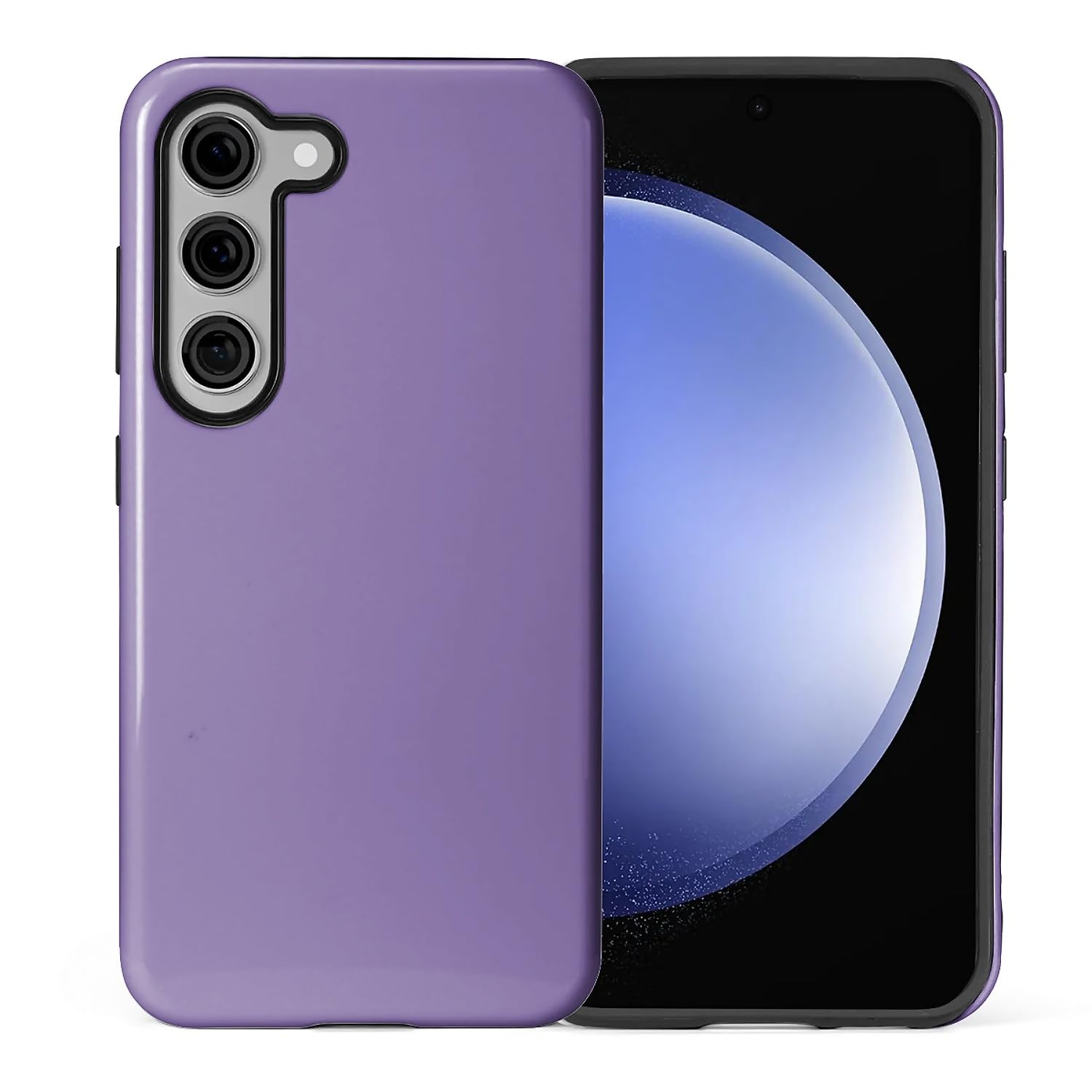 Coque Samsung S23 Plus violette HL2 en silicone rigide hybride 2 couches