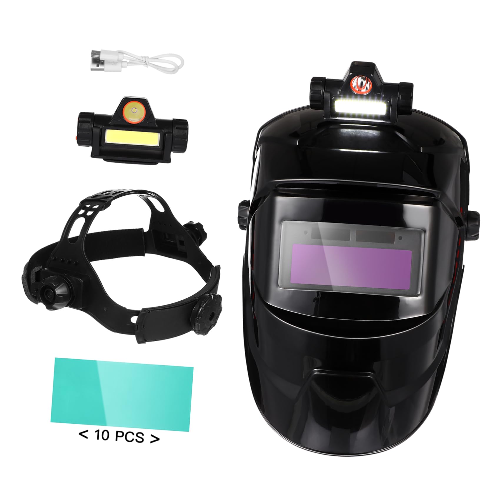 Zerodeko Masque de Soudage Matériau PP Respirant à Assombrissement Automatique Réglage Rotatif Grand Écran de Visualisation pour Travaux de Soudure en Intérieur et Extérieur