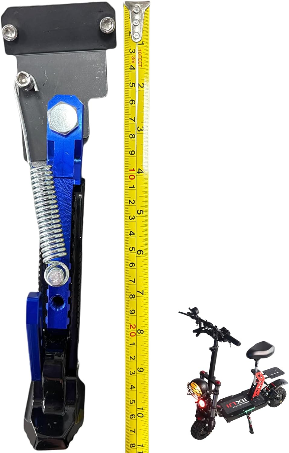 Scooter Stand Kick Stand Parking Stand Feet Support Holder Replacement Part Compatible V5 V7 11inch Electric Scooter Blue-Hole spacing 2.2in