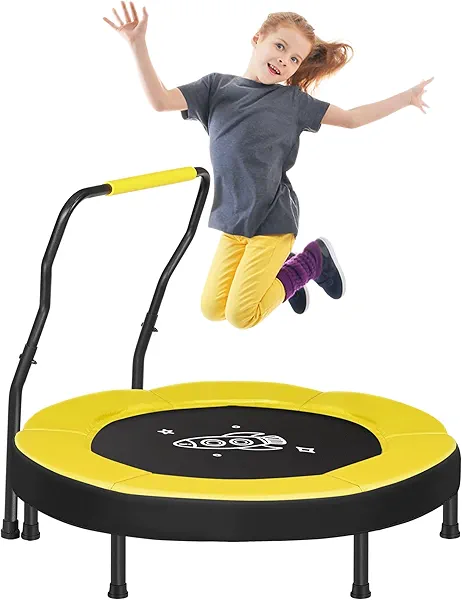 SONGMICS Trampoline for Kids, 3ft Mini Trampoline with Handlebar, Toddler Trampoline for Indoor and Outdoor, Max. Load 220 lb