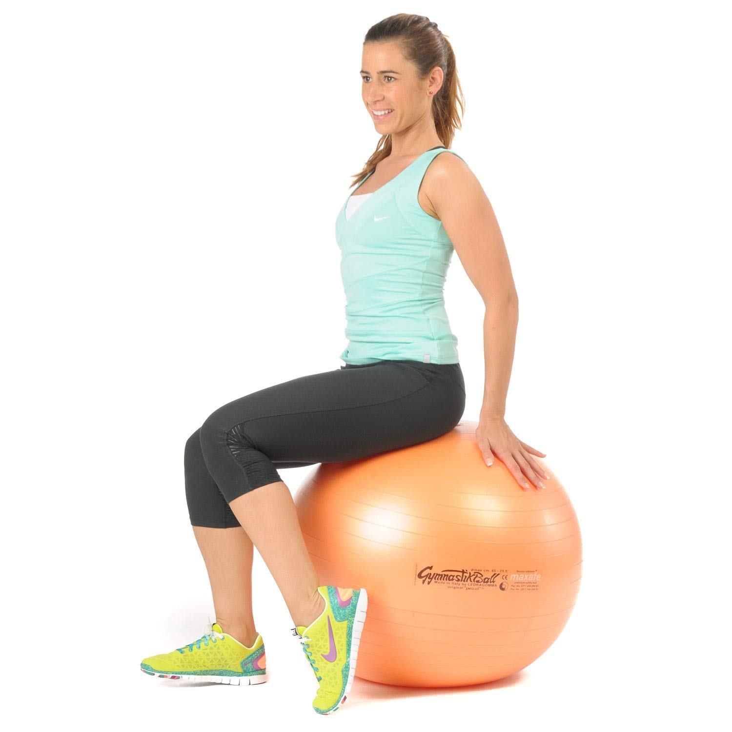 Pezzi Maxafe - Pelota de gimnasia (diámetro de 42 cm hasta 75 cm, incluye bomba de bolas Oliver de hasta 400 kg, para entrenamiento y rehabilitación