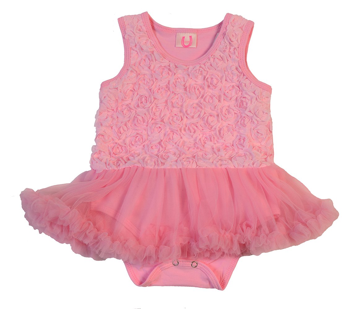 Max Daniel DesignsMaxine by Pretty Pink Baby Girl Rosebud Onesie Bodysuit with Tutu Romper Dress, Pink, M